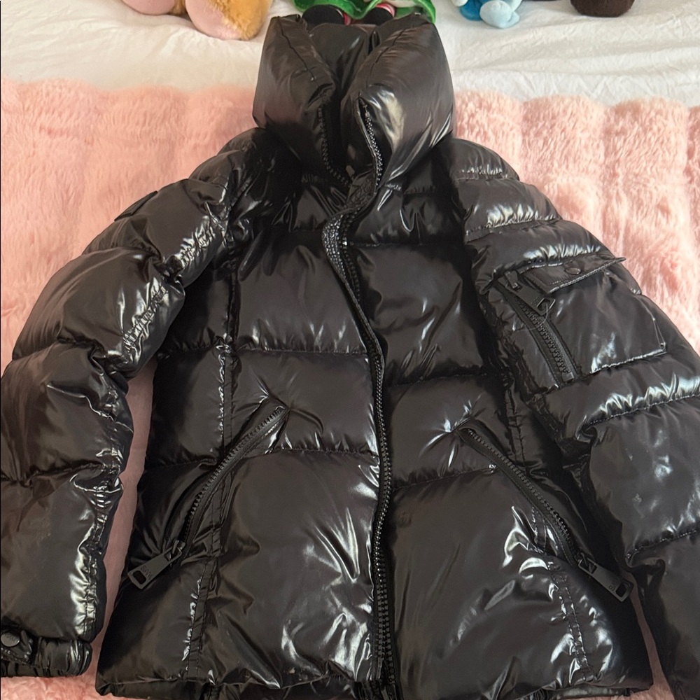 SAM. Shiny Black Kids Puffer Jacket